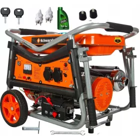   Hordozható egyfázisú Schwarzbau 4800 W-os benzines generátor