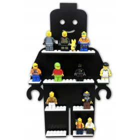   Polc a gyerekszobába - Fekete polc a Lego minifigurákhoz, legfeljebb 20 figurákhoz