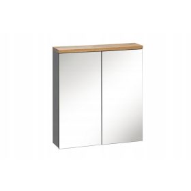  Fürdőszoba szekrény tükörrel Bali 60 cm Szürke