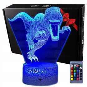   Gyermek éjszakai lámpa - A 3D-s lámpa vezette az USB-t egy ajándék dinoszaurusz T-Rex-hez