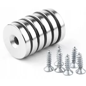 NEODÍMIUM MÁGNES CSAVARLYUKAL 25X5 6 DB