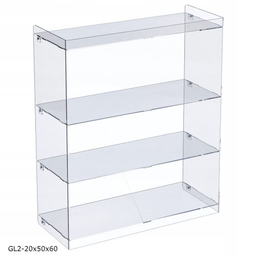Álló vitrin, polc, vitrin 20x50x60cm PLEXI-ből