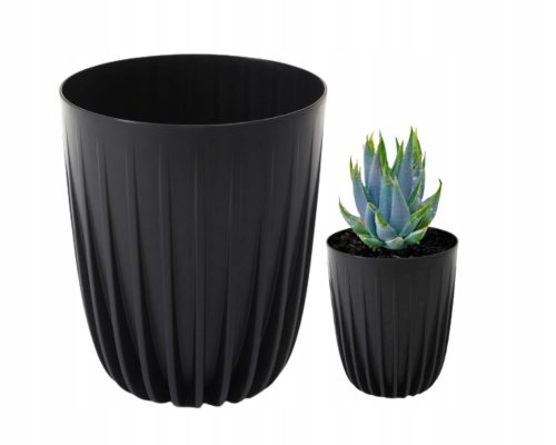  Lamela virágcserép 25 cm x 25 x 29,7 cm átmérője 25 cm műanyag fekete