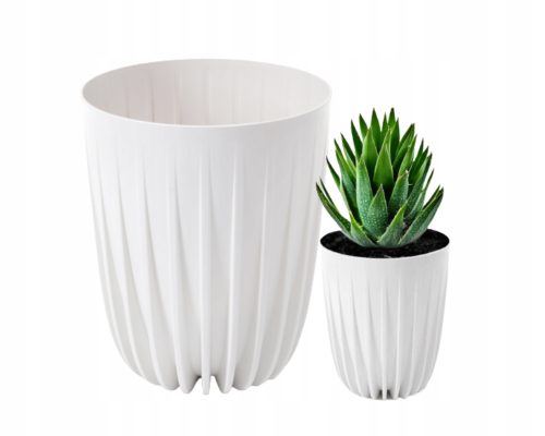  Lamela virágcserép 29,7 cm x 25 x 29,7 cm átmérő 25 cm műanyag fehér