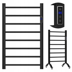    EBERG elektromos fürdőszobai radiátor 200 W 500 x 800 mm fekete