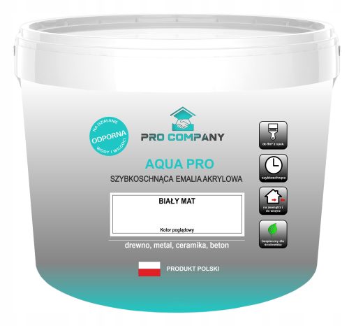 AQUA PRO gyorsan száradó zománc 10L fehér MAT 9003