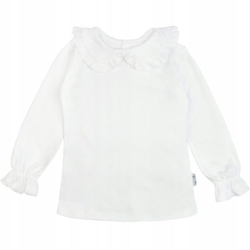 Gyermek blúz - Fehér blúz, gallérral, elegáns hosszú R 122