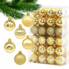   Karácsonyi díszek - Karácsonyfa csecsebecse 48 darabos arany arany ünnepeket