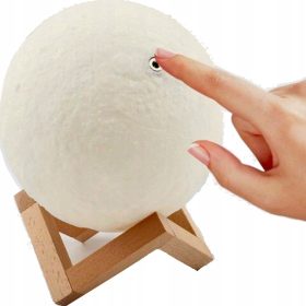   Gyermek éjszakai lámpa - 3D Moon Night Lámpa Real Moon USB + akkumulátor