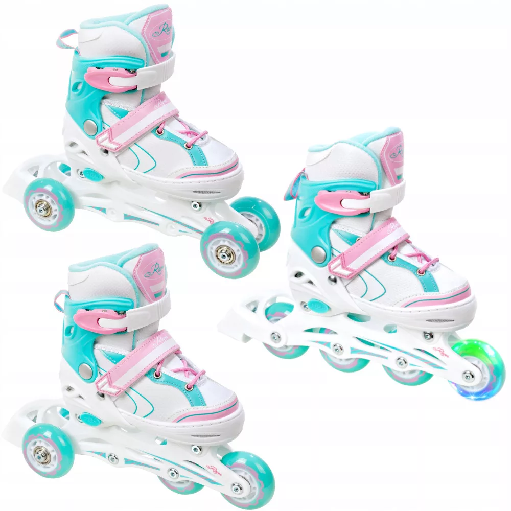 RAVEN - Inline skates voor kinderen en volwassenen - Triskates, rolschaatsen 3-in-1 - verstelbare schaatsen voor kinderen en volwassenen - Zoya, 34-37 (21,5-24 cm