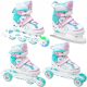 Kétsoros korcsolya gyerekeknek - Roller korcsolyázás Roller Skates 4in1 Raven LIA 30-33 LED Circle