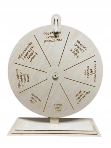  Fából készült szerencsekerék, ÁLLÓ, a te gravírozásod, 30cm