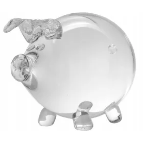   Pénz doboz - Üveg malacka bank átlátszó sertés xxxl 19 cm