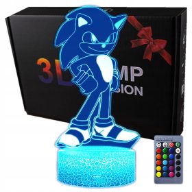   Gyermek éjszakai lámpa - A 3D -s lámpa LED usb LED Sonic Sonic egy meseből
