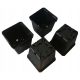  Formplast virágcserép 9 cm x 9 x 9 cm, fekete műanyag