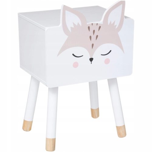 Éjjeli szekrény gyerekeknek - ÉJSZEKRÉNY GYERMEKEKNEK, aranyos róka, MDF, 53 cm