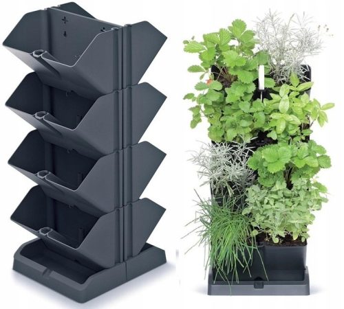 Prosperplast virágcserép 20 cm x 12 x 48 cm átmérőjű 12 cm műanyag fekete