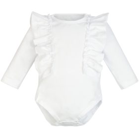   Gyermek body - Hosszú ujjú, formális test fehér fodorokkal 92