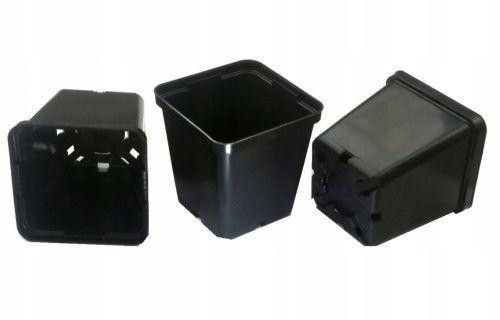 Virágcserép 9 cm x 9 x 9 cm, fekete műanyag