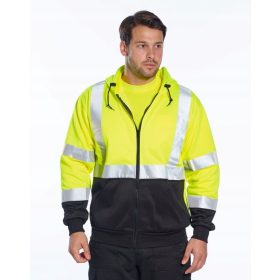 Jól látható kapucnis fekete sárga 2XL