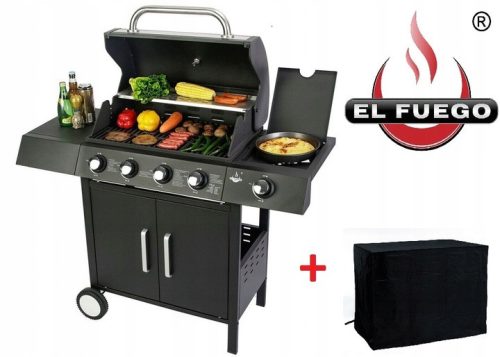 Gáz grillsütő . Gas Grill El Fuego San Angelo 4+1 öntöttvas 13.7kW
