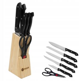   Késkészletek - 6 El késkészlet + blokk fa késekhez Tadar