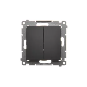   Kettős kapcsoló Classic, süllyesztett érintkező - Simon fekete DW5.01/49