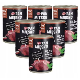   Konzerv macskáknak - Pan Mięsko Adult sertéshússal és szarvassal 6x400g