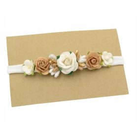   Gyermek fejpánt - Mini virágkoszorús fejpánt keresztelőhöz