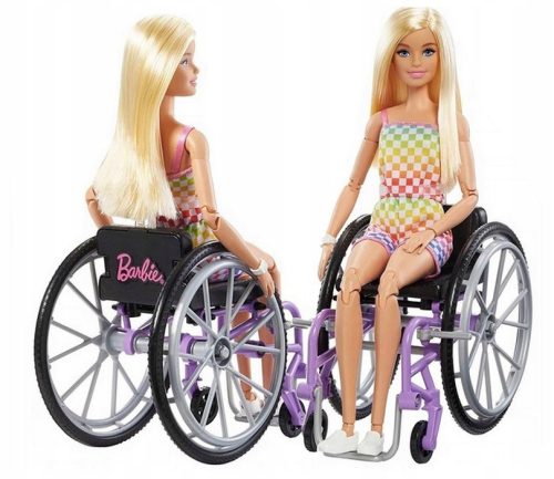  Barbie Fashonistas Baba tolószékben Kockás öltözet HJT13