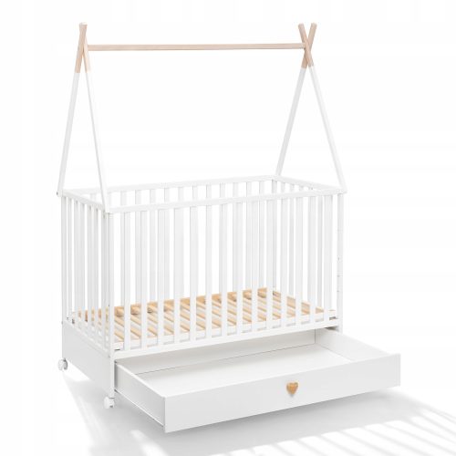  Álmodozó ágy 120x60 fiókkal és kerekekkel, fehér