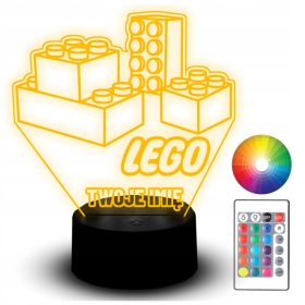   Gyermek éjszakai lámpa - LED -es éjjeli lámpa Lego blokkok játék 3D ajándék neve