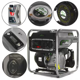   Hordozható egyfázisú áramfejlesztő Barracuda 3700 W benzin