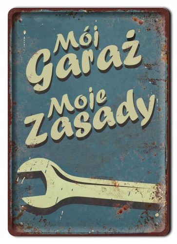 Falfestészet - PRL GARAGE PLAKÁT FÉM JELZŐ KÉP #12681