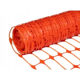   Kerítés háló, drótfonat - Agencja AMK építőipari kerítésháló, narancssárga, PVC, 50 m, 120 cm