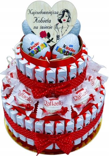  Torta KINDER Doboz Ajándékkosár Szett édességek Születésnapi ajándékibalon_pl