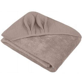   Baba törölköző kapucnival - Bambusz fürdőruhák 100x100 bézs nyúl