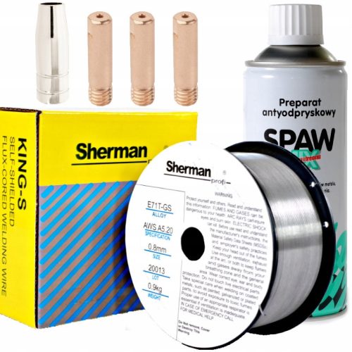 Hegesztő huzal - Flux Sherman 0,8 mm 1 kg önmagában járó önmagában szokásos huzal