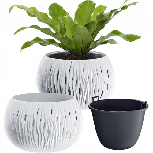  Prosperplast virágcserép 29 cm x 29 x 19,5 cm átmérője 29 cm műanyag fehér