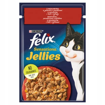 Konzerv macskáknak - Marhahús Felix zselén, paradicsommal 26x85g