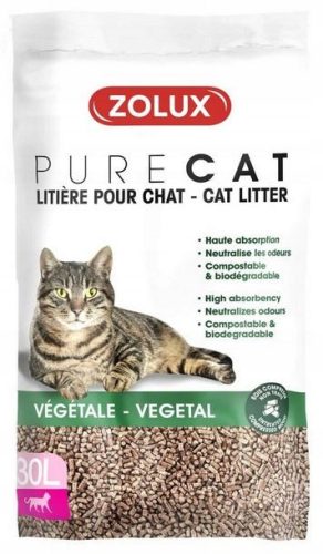 Alom nyulaknak és kis rágcsálóknak - Zolux PURECAT natúr növényi alom 30L
