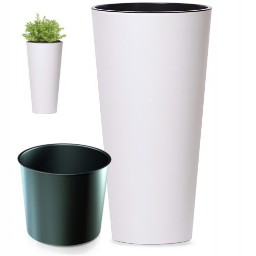  Prosperplast virágcserép 20 cm x 20 x 38 cm átmérője 20 cm műanyag fehér