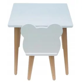   Gyermek asztal és székek - Asztal egy mackó székével gyermekeknek