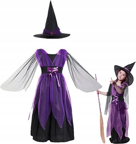 Lány jelmez - Boszorkány ruha jelmez Witcher Halloween 110-122