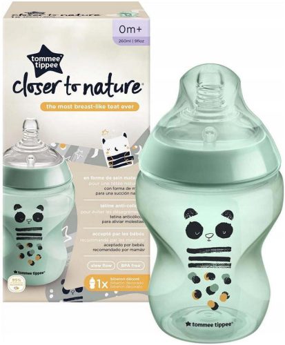 Bébiüveg - Tommee Tippee anti -kolic palack 260 ml panda 0m+