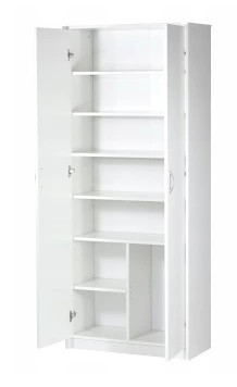 Szekrény, FEHÉR zárt könyvespolc, LOREN, polc