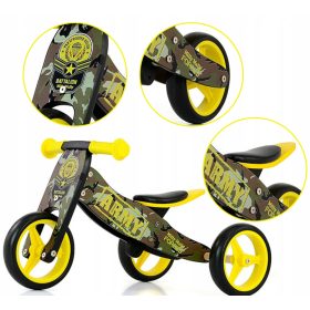   Futóbicikli - 2 az 1-ben Jake ARMY Jármű Kerékpár Wood Running Black