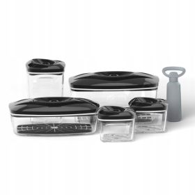   Élelmiszertartó - 5 légmentesen záródó élelmiszertartó SeeYoo fekete