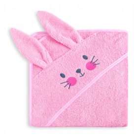   Baba törölköző kapucnival - UVie fürdőfedele 100x100 cm rózsaszín