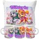  SKYE PAW PATROL PÁRNA + BÖGRÁR SZETT NÉV AJÁNDÉK
